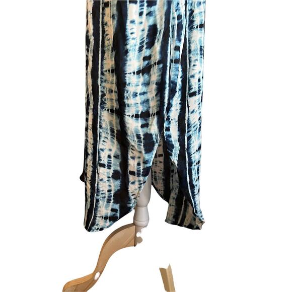 Entro Chambray Tie Dye Sleeveless Maxi Dress Blue Sz Small Relaxed - Picture 6 of 9